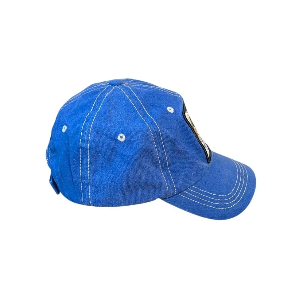 4350 District Bee Kind Blue Cotton Baseball Cap Floral Patch Adjustable Hat Boho